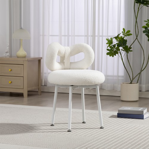 Teddy fabric vanity stool - fabric,