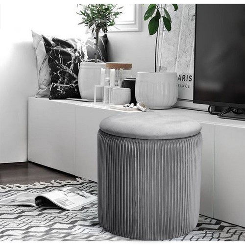 Round storage ottoman velvet - round,