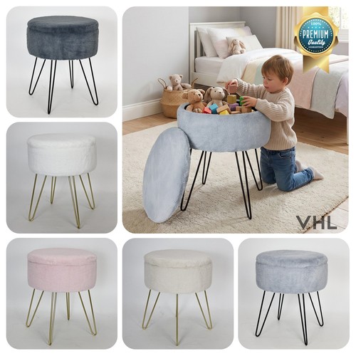 Faux fur hairpin stool round - stool,
