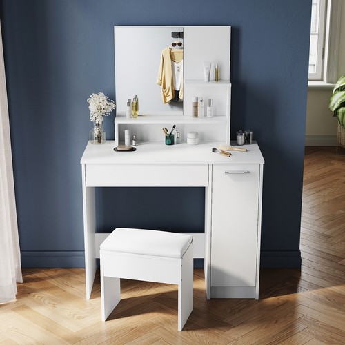 White dressing table set - white,