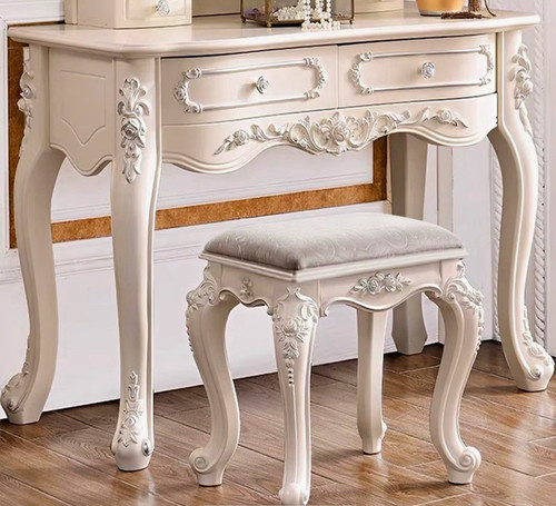Upholstered vanity stool - vanity,