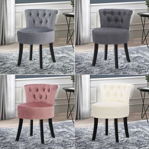 Velvet linen vanity stool - vanity,