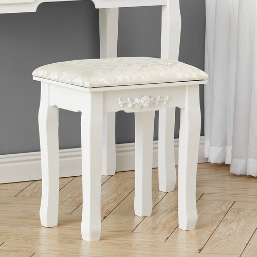 White dressing table stool - dressing,
