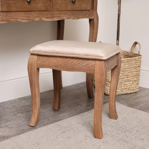 Dark wood dressing table stool - dark,