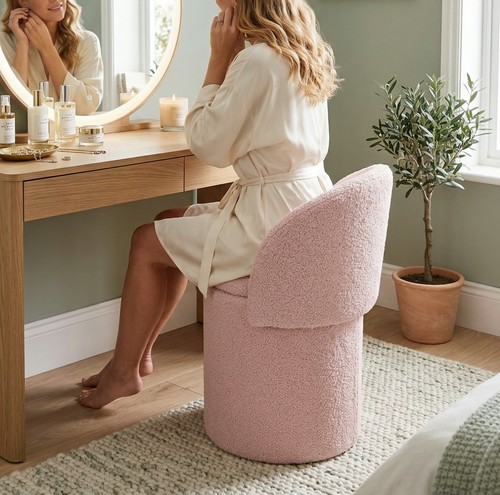 Beth boucle dressing table - boucle,