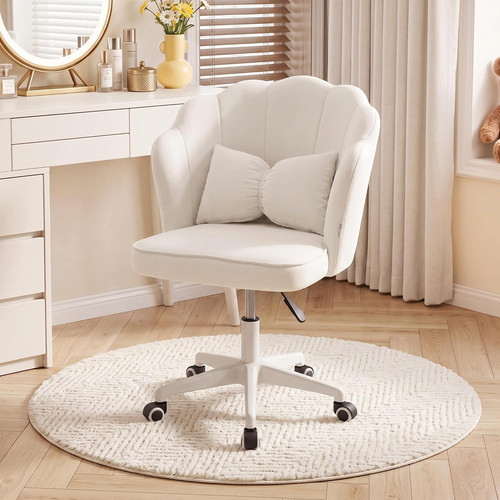 White velvet vanity - velvet, chair