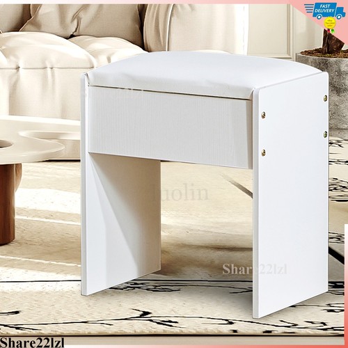 White dressing table stool - table,