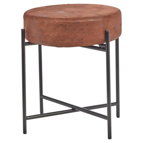 Brown faux leather - leather, stool