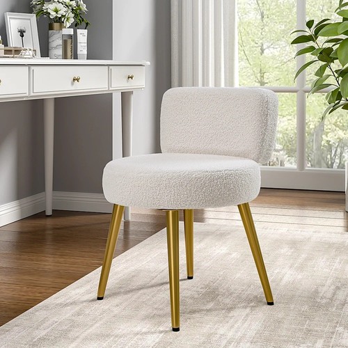 Teddy fleece vanity stool - teddy,