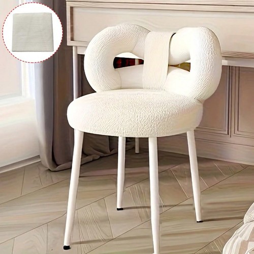 Teddy fabric vanity stool - fabric,