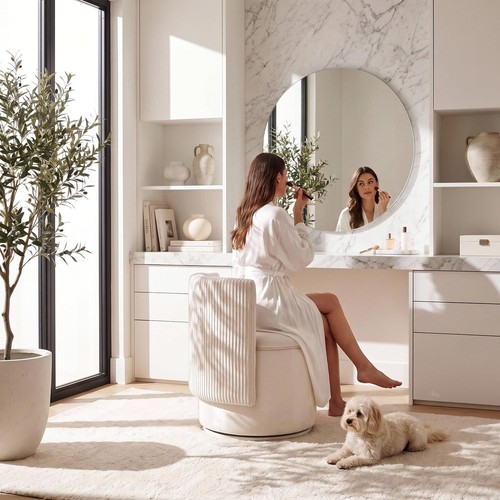 360 swivel velvet vanity - 360°,