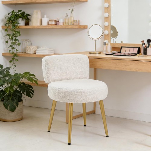 Linen dressing table stool - dressing,