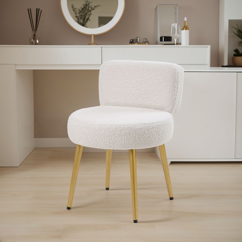 Teddy fleece vanity stool - teddy,