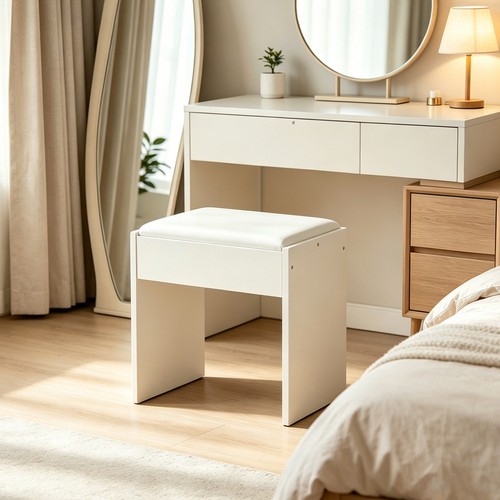 Padded vanity dressing stool - dressing,