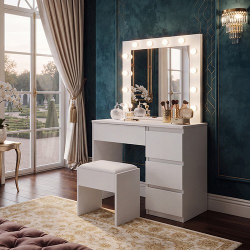 Dressing table with mirror led - table,