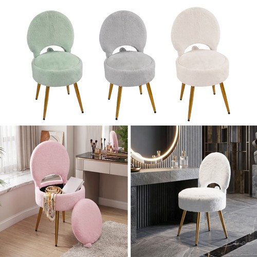Faux fur vanity stool dressing - stool,
