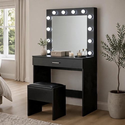 Black dressing table - dressing, led